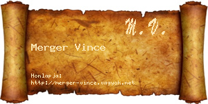 Merger Vince névjegykártya